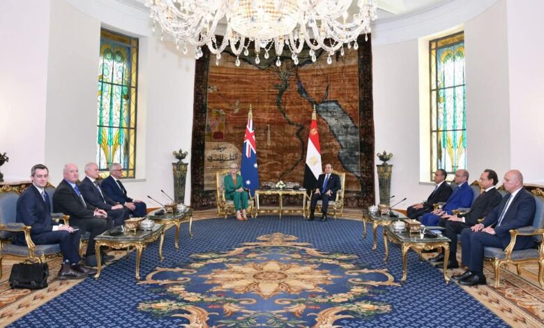 الرئيس عبد الفتاح السيسي يستقبل اليوم بقصر الاتحادية السيدة سام موستين الحاكم العام لكومنولث أستراليا 1 FB IMG 1745764892725